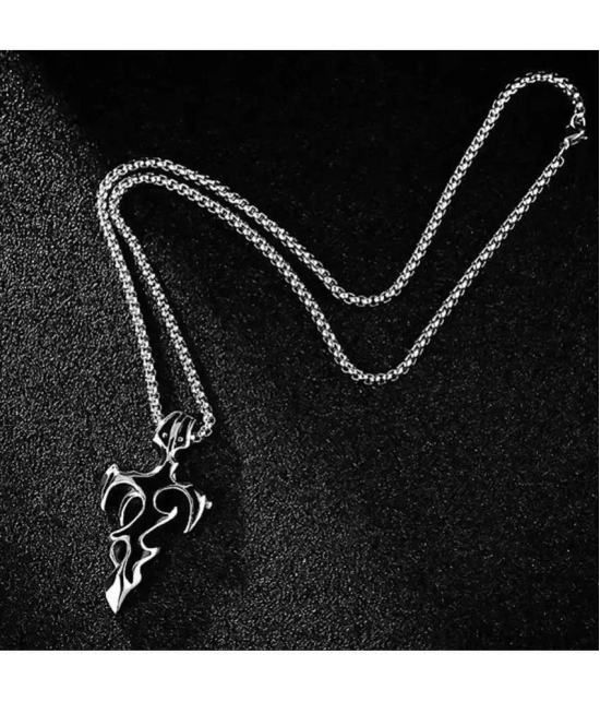 Fashion Frill Silver Chain For Men Stainless Steel Vintage Black Tribal Sword Pendant Chain For Men Boys Girls Love Gifts Mens Jewellery - None