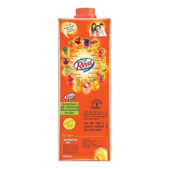 Dabur Real Fruit Power Mixed Fruit Juice, No Added Preservatives, 1L