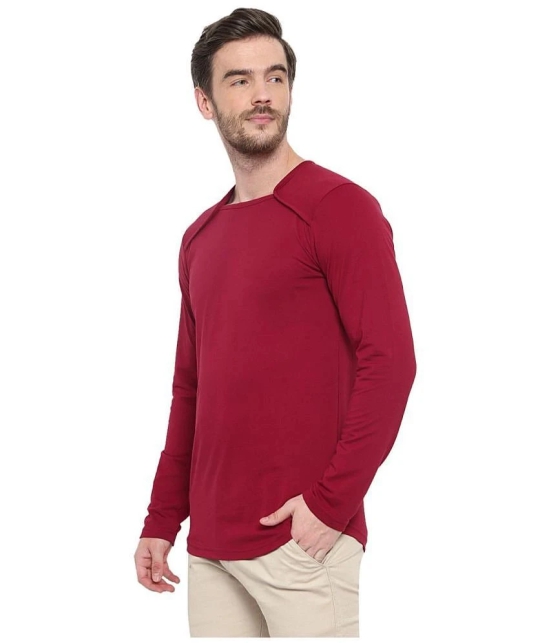 Glito - Maroon Cotton Blend Regular Fit Mens T-Shirt ( Pack of 1 ) - None