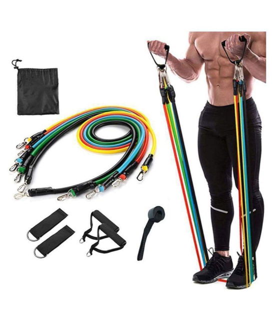 Resistance Exercise Bands with Door Anchor, Handles, Waterproof Carry Bag, Legs Ankle Straps for Resistance Training, Physical Therapy, Home Workouts, Resistance Band - Multi Color