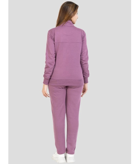 YHA Purple Fleece Solid Tracksuit - Pack of 1 - None