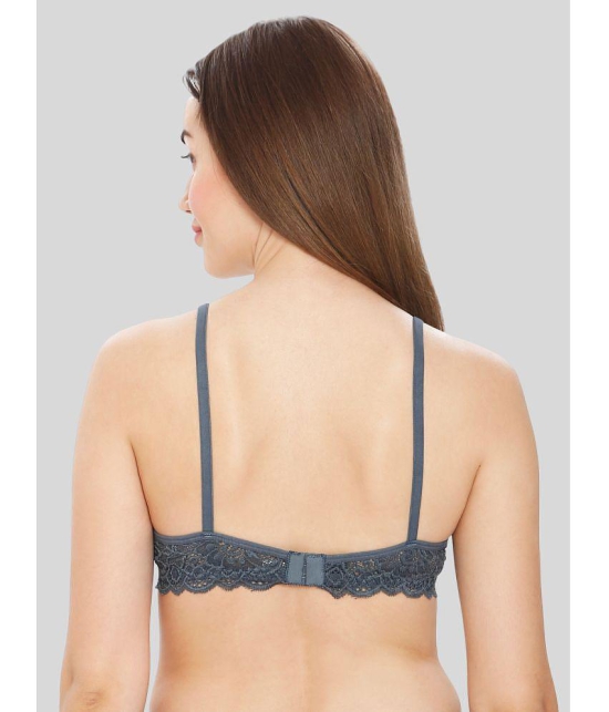 ILRASO - Dark Grey Lace Non Padded Women's T-Shirt Bra ( Pack of 1 ) - None