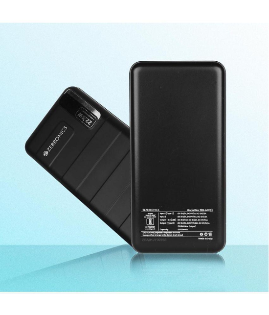 Zebronics 20000 -mAh 22.5W Li-Polymer Power Bank - Black