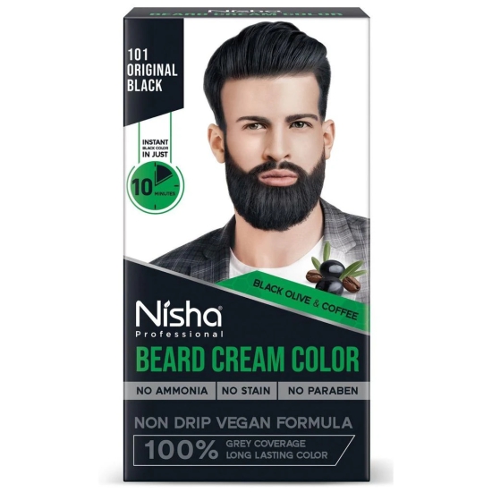 Nisha Beard Colour for Men Black Brown 120g, Professional Beard Hair Colour, Ammonia Free Beard Cream Hair Color