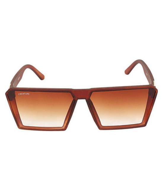 Creature - Brown Square Sunglasses ( Pack of 1 ) - Medium