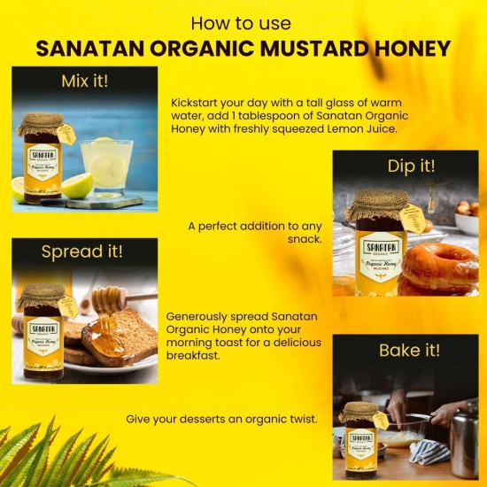 Sanatan Organic Monoflora Mustard Honey- 275 gms