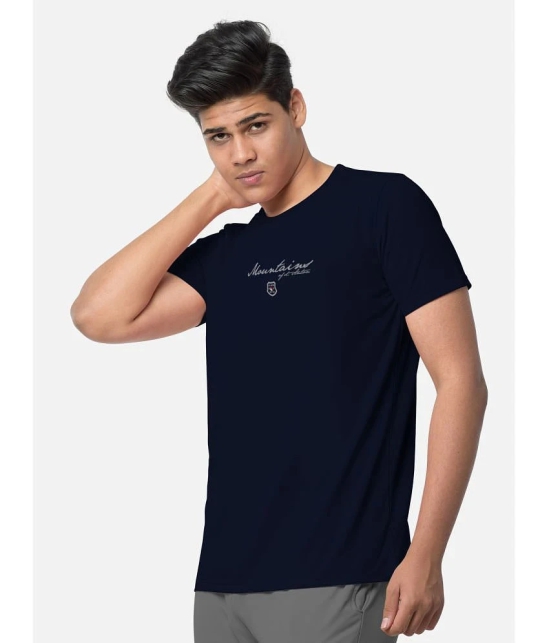 BULLMER - Navy Blue Cotton Blend Regular Fit Mens T-Shirt ( Pack of 1 ) - None