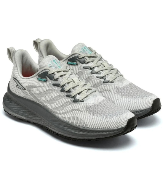 ASIAN FORTUNER-12 Light Grey Mens Sports Running Shoes - None