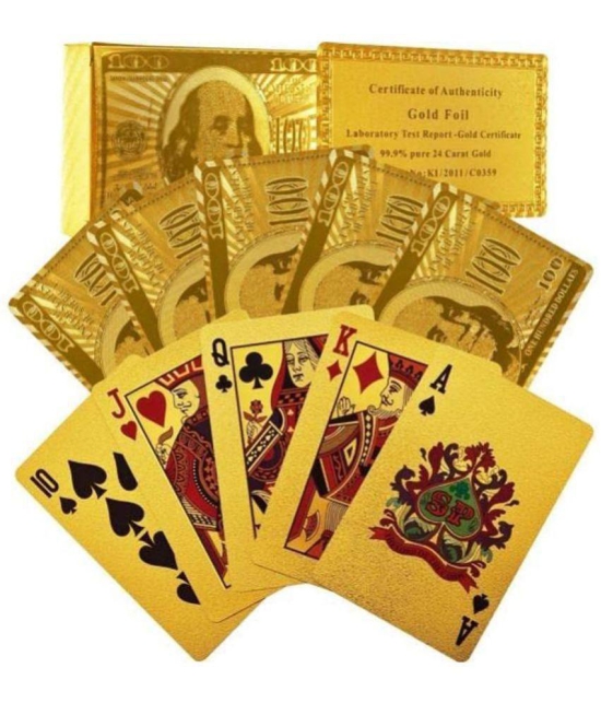 Fratelli Gold Deck of Waterproof Cards, Flexible PVC Plastic Gold Playing Cards Premium Poker Cards Gold Waterproof Playing Cards Washable Flexible Use for Party Game