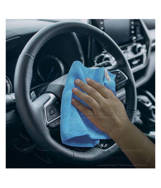 SOFTSPUN Microfiber Cloth -15pcs - Small - 20x30cms - 340 GSM Sky Blue - Thick Lint & Streak-Free Multipurpose Cloths -Automotive Microfibre Towels for Car Bike Cleaning Polishing Washing & 