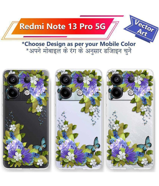 Fashionury Multicolor Printed Back Cover Silicon Compatible For Redmi Note 13 Pro 5G ( Pack of 1 )