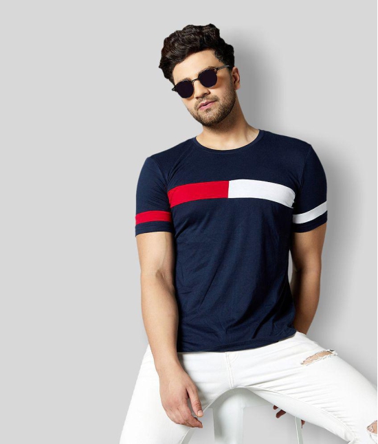 GESPO - Navy Blue Cotton Regular Fit Mens T-Shirt ( Pack of 1 ) - None