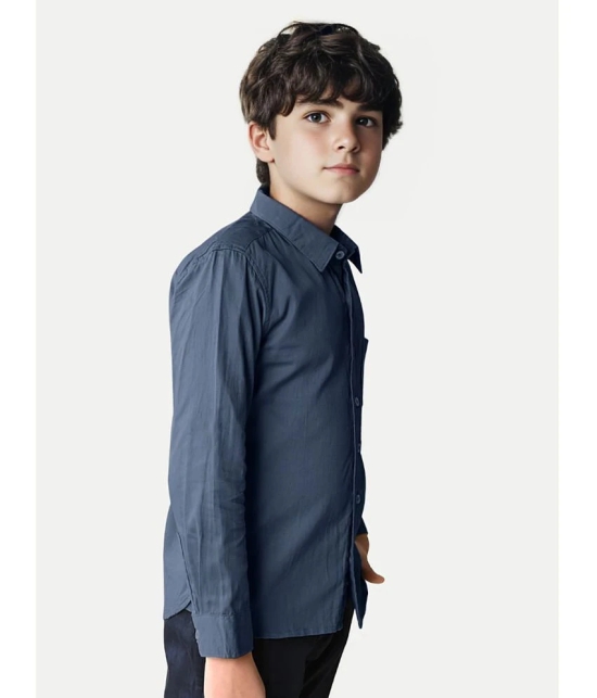 Radprix Single 100% Cotton Full Sleeves Shirt ( Blue ) - None