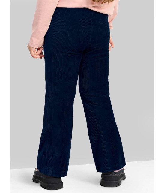 Girls Navy Flared Corduroy Parallel Trousers - None