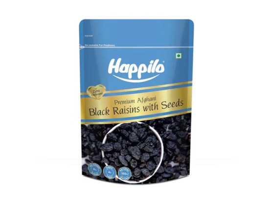 Happilo Premium Black Raisins with seed 250g