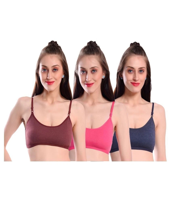 Elina Cotton Racerback bra - Multi Color Pack of 3 - 30B