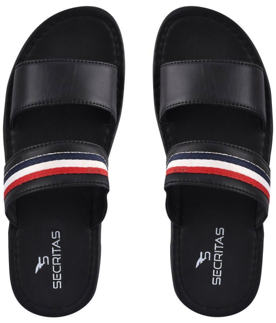 Secritas - Black Men's Leather Slipper - None