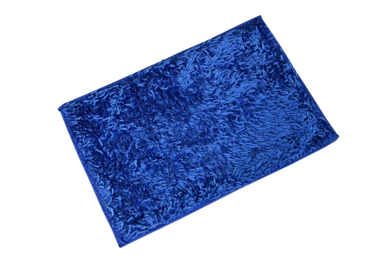 Velvet Polyester Shaggy Door Mat, Soft & Beautiful for Bedside, Kitchen, Bed Room, Living Room (Gold)-Blue