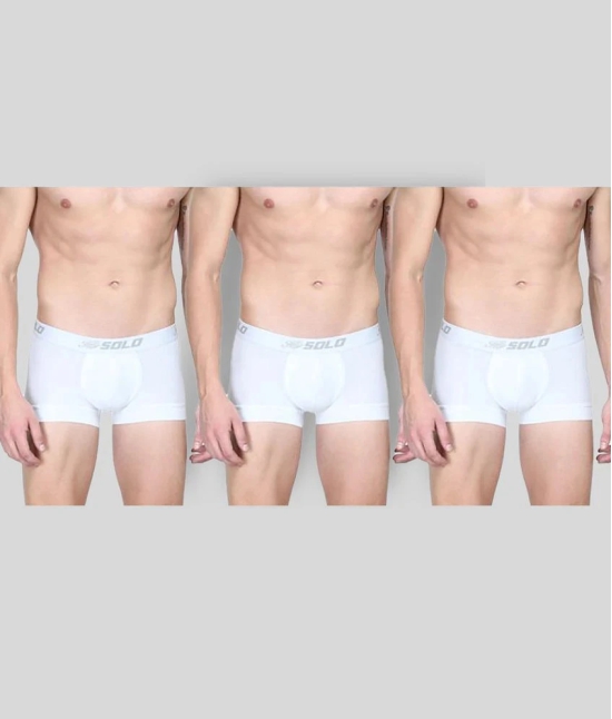 Solo - White Cotton Mens Trunks ( Pack of 3 ) - 80