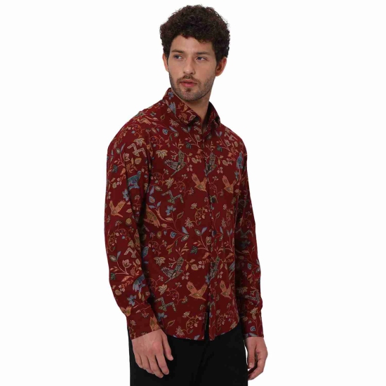 MAROON FLORAL PRINT SHIRT