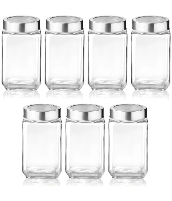 Treo by Milton Cube Storage Jar 800 ml, Set of 7,Transparent | BPA Free | Storage Jar | Kitchen Organizer | Air Tight | Modular | Multipurpose Jar - Transparent