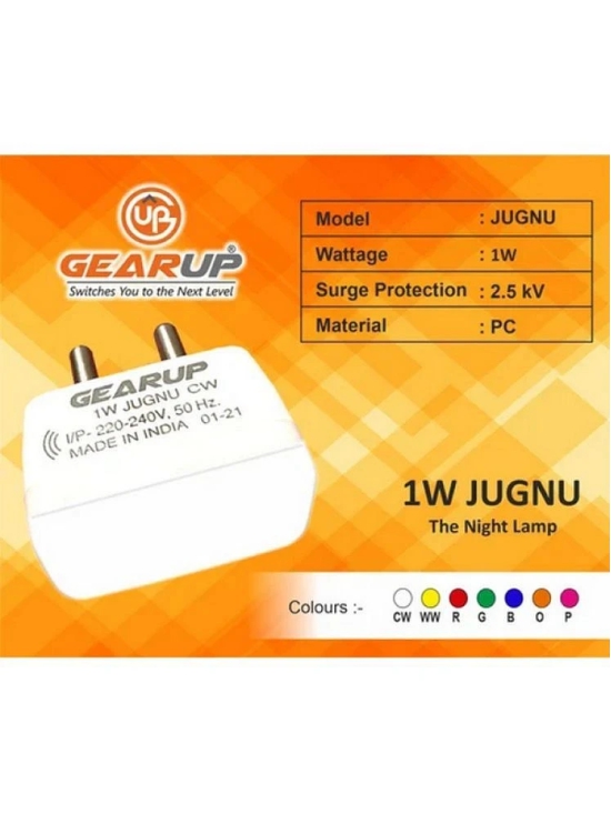 Gearup Jugnu 1 Watt Plug Led Bulb For Bedroom, Living Room, Direct Socket Night Lamp (Pink, Pack Of 2)