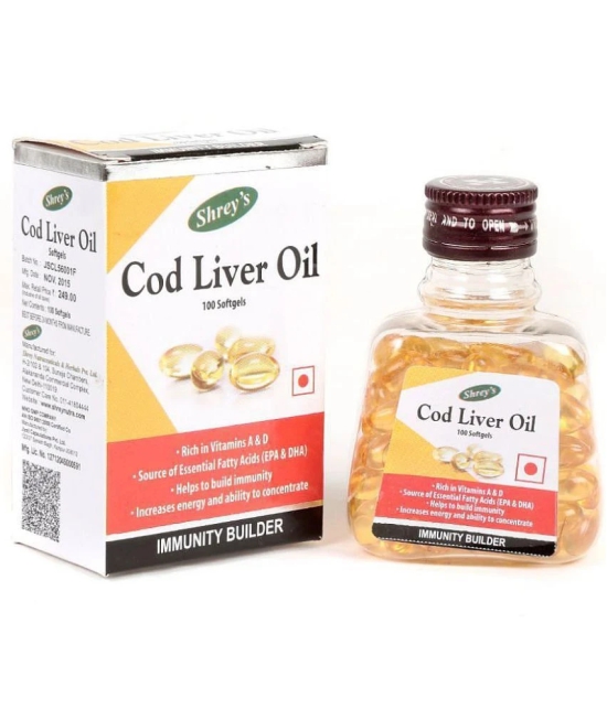 Shreys Cod Liver Oil for Immunity & Healthy Heart 100 no.s Minerals Softgel