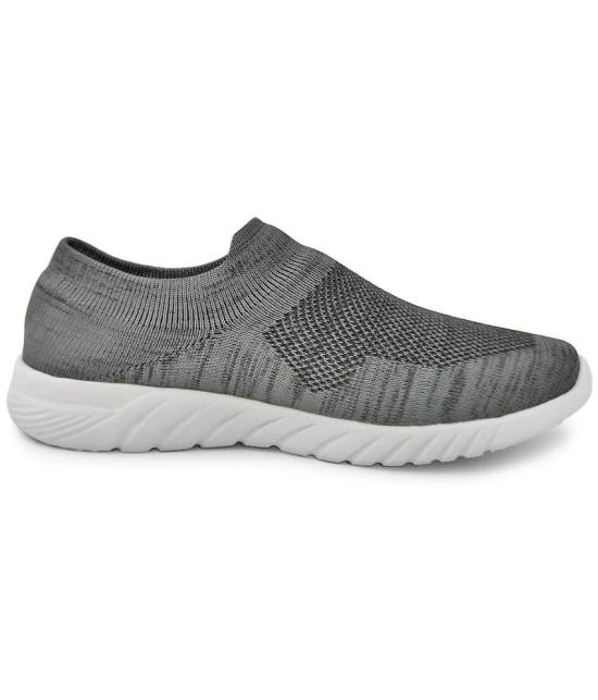 UrbanMark Men Casual Knitted Eva Slip-Ons Walking Sports Shoes- Dark Grey - None