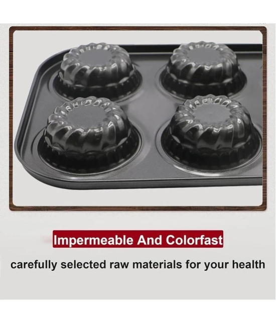 Dynore Aluminium Muffin Moulds 30 mL - Black