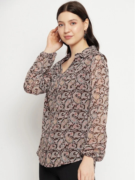 Paisley Printed Smart Opaque Georgette Casual Shirt