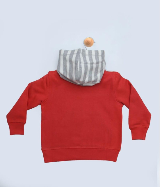 BOYS  RED HOODED SWEAT SHIRT