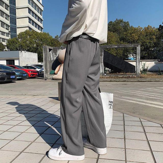 Korean Baggy Loose Fit Pants For Men - Bwolves-Sage Green / XXXL-40