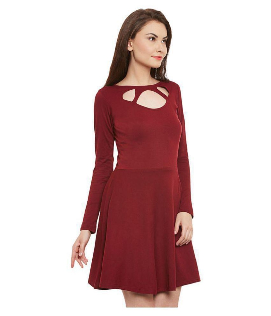 Miss Chase Cotton Maroon Dresses - None