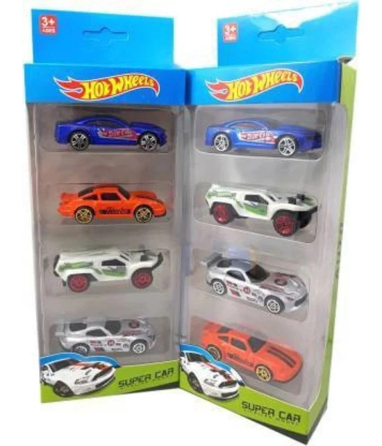 Hot Wheels 4-Car Pack Die-Cast Metal 4 Cars Set - Design May Vary, Multi color - Multi-Color