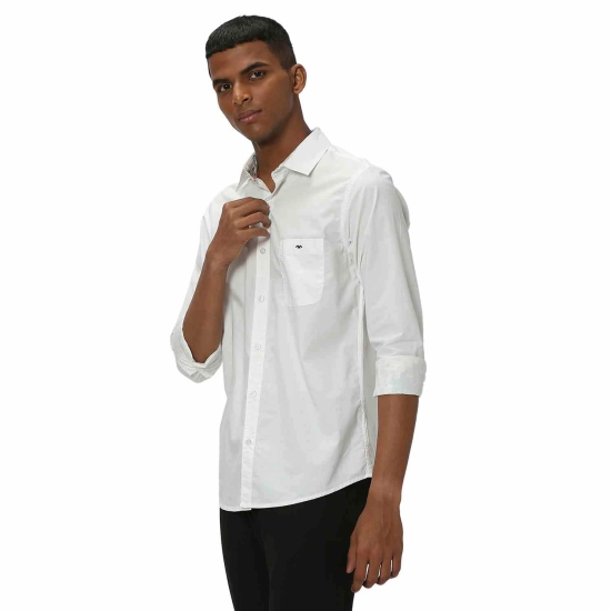 White Tactical Poplin Plain Shirt