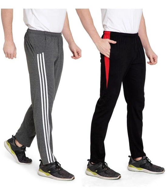 Zeffit - Multicolor Cotton Blend Mens Sports Trackpants ( Pack of 2 ) - M