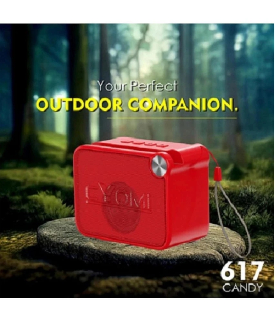 CYOMI CY_617Candy_Red 5 W Bluetooth Speaker Bluetooth V 5.1 with SD card Slot,USB Playback Time 6 hrs Red - Red