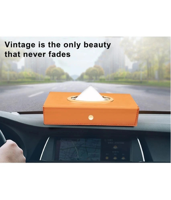 Auto Hub Car Tissue Dispenser Leatherite Brown