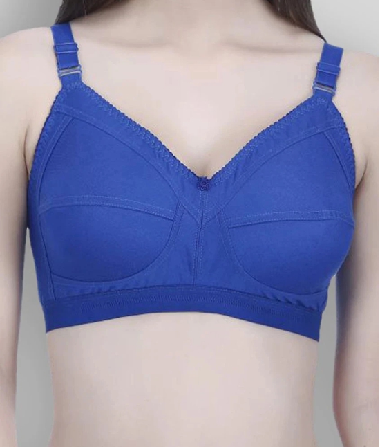 Elina Pack of 1 Cotton Non Padded Womens T-Shirt Bra ( Blue ) - None