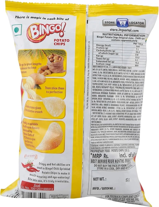 BINGO POTATO CHIPS 10.5G