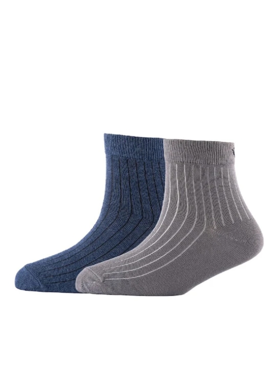 Men Pack Of 2 Striped Cotton Ankle Length Socks