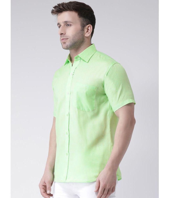 KLOSET By RIAG 100% Cotton Regular Fit Solids Half Sleeves Men's Casual Shirt - Fluorescent Green ( Pack of 1 ) - None