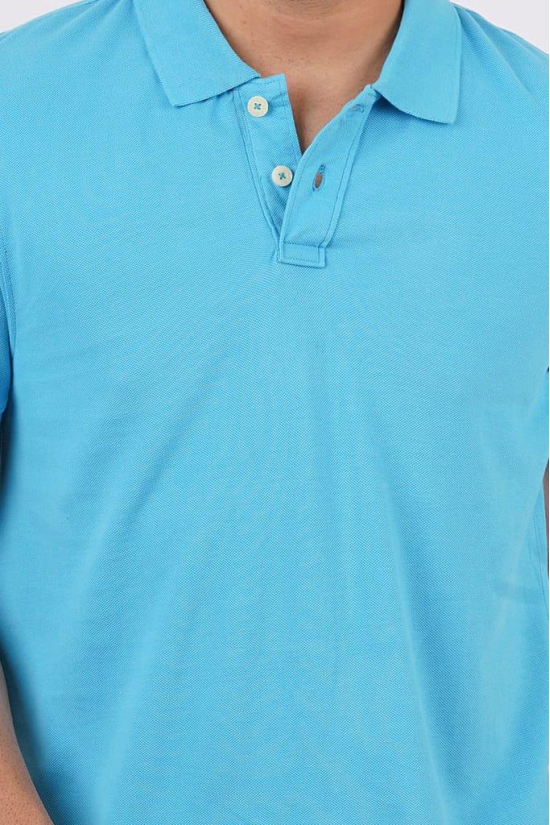 Men's MD Blue Solid Polo T-Shirt