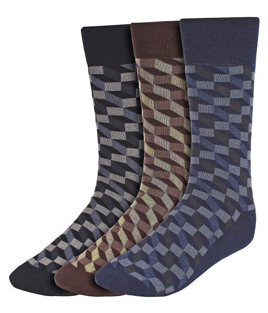 Creature - Cotton Men's Printed Multicolor Full Length Socks ( Pack of 3 ) - Blue