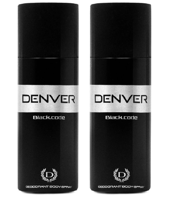 Denver Black Code Deodorant Spray for Men- 150ML Each (Pack of 2)