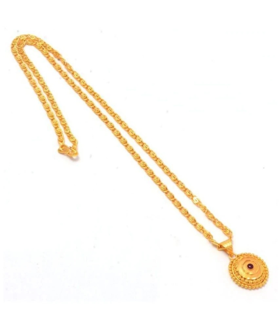 Jewar Mandi New Design Gold Plated Locket/Pendant with Link Chain Daily use for Men, Women & Girls, Boys - None