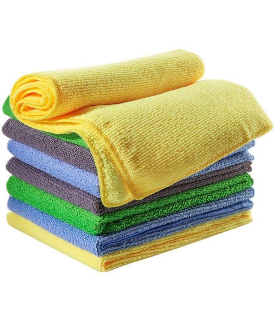 INGENS - Multicolor 250 GSM Microfiber Cloth For Automobile ( Pack of 8 )