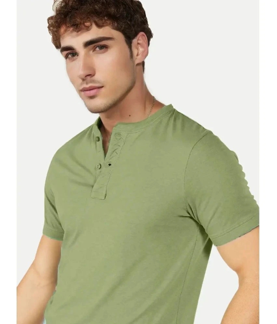 Radprix Cotton Regular Fit Solid Half Sleeves Mens T-Shirt - Green ( Pack of 1 ) - None