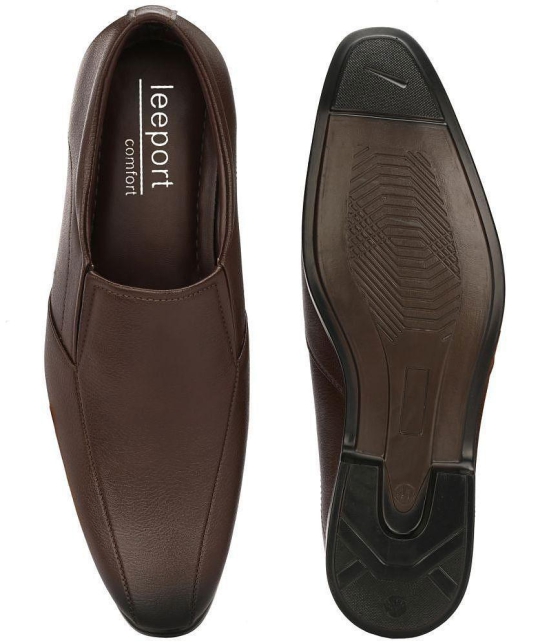 Leeport - Brown Mens Slip On Formal Shoes - None