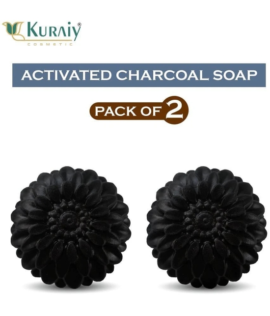 Kuraiy Activated Charcoal Deep Cleansing Bath Soap, 100g (Pack of 2) (2x 100 g)